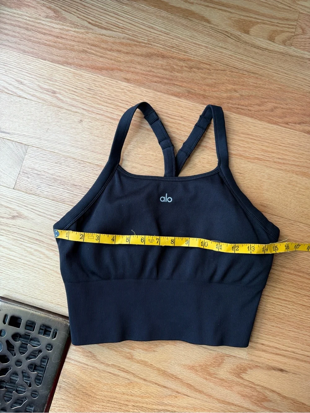 Alo Yoga Seamless Ribbed Favorite Bra Tank Black Built In Bra